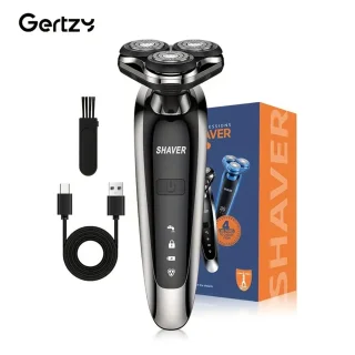 3koppen Gertzy Scheerapparaat - Usb Oplaadbare 4d Body Shaver + Baardtrimmer - Voor een complete en perfecte Lichaamshaar verzorging - Unisex - Kleur: Zilver