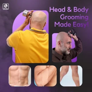 Hoofd- en Gezichtsscheerapparaat - Draadloos Elektrisch Scheermes voor Mannen - Ultieme Verzorgingskit voor Hoofd, Baard & Lichaam