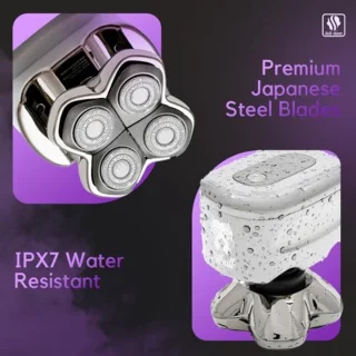 Hoofd- en Gezichtsscheerapparaat - Draadloos Elektrisch Scheermes voor Mannen - Ultieme Verzorgingskit voor Hoofd, Baard & Lichaam