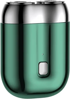 QTTVBTNA - Mini scheerapparaat - 2-Kop magnetisch Scheerapparaat - USB Oplaadbare - Lichtgewicht en Comfortabel - Draagbaar scheerapparaat voor mannen - 7 x 5.3 x 2.5cm - Groen - 1 stuk