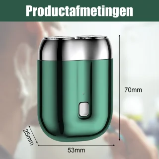 QTTVBTNA - Mini scheerapparaat - 2-Kop magnetisch Scheerapparaat - USB Oplaadbare - Lichtgewicht en Comfortabel - Draagbaar scheerapparaat voor mannen - 7 x 5.3 x 2.5cm - Groen - 1 stuk