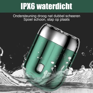QTTVBTNA - Mini scheerapparaat - 2-Kop magnetisch Scheerapparaat - USB Oplaadbare - Lichtgewicht en Comfortabel - Draagbaar scheerapparaat voor mannen - 7 x 5.3 x 2.5cm - Groen - 1 stuk