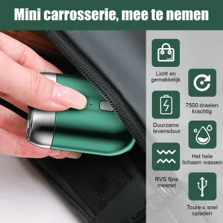QTTVBTNA - Mini scheerapparaat - 2-Kop magnetisch Scheerapparaat - USB Oplaadbare - Lichtgewicht en Comfortabel - Draagbaar scheerapparaat voor mannen - 7 x 5.3 x 2.5cm - Groen - 1 stuk