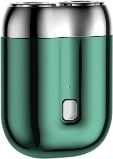 QTTVBTNA - Mini scheerapparaat - 2-Kop magnetisch Scheerapparaat - USB Oplaadbare - Lichtgewicht en Comfortabel - Draagbaar scheerapparaat voor mannen - 7 x 5.3 x 2.5cm - Groen - 1 stuk