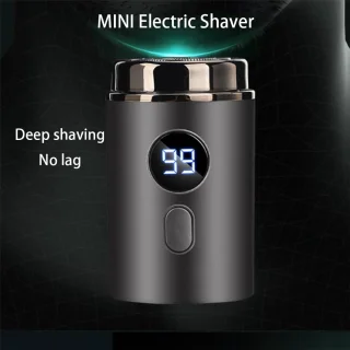 Scheerapparaat - Mini-scheerapparaat voor heren, elektrisch mini-scheerapparaat, afwasbaar, draadloos, USB-reisset, nat en droog (champagne)