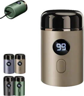 Scheerapparaat - Mini-scheerapparaat voor heren, elektrisch mini-scheerapparaat, afwasbaar, draadloos, USB-reisset, nat en droog (champagne)