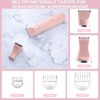 Oplaadbaar Intiem Scheerapparaat voor Dames - Waterdichte Bikini- en Lichaamstrimmer in Roze