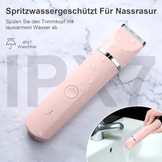 Oplaadbaar Intiem Scheerapparaat voor Dames - Waterdichte Bikini- en Lichaamstrimmer in Roze
