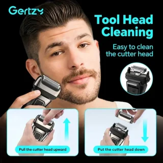 2in1 Gertzy Scheerapparaat - Digitale Full Body Shaver + Precisie/Baardtrimmer - Usb-Oplaadbare 2in1 Shaver - Perfecte Reiseditie - Ultieme Lichaamshaar Verzorging voor Dames en Heren - Kleur: Zilver