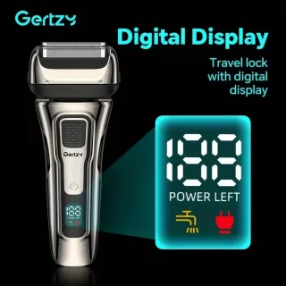 2in1 Gertzy Scheerapparaat - Digitale Full Body Shaver + Precisie/Baardtrimmer - Usb-Oplaadbare 2in1 Shaver - Perfecte Reiseditie - Ultieme Lichaamshaar Verzorging voor Dames en Heren - Kleur: Zilver