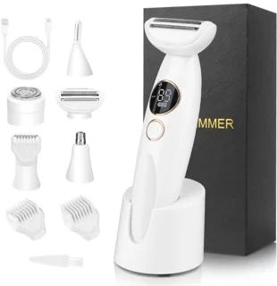 Dames Scheerapparaat 5-in-1 - Intiem, Oksels, Bikinilijn & Wenkbrauwen - USB Oplaadbaar