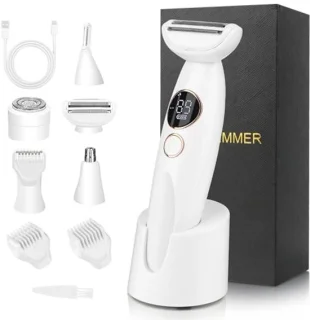Dames Scheerapparaat 5-in-1 - Intiem, Oksels, Bikinilijn & Wenkbrauwen - USB Oplaadbaar