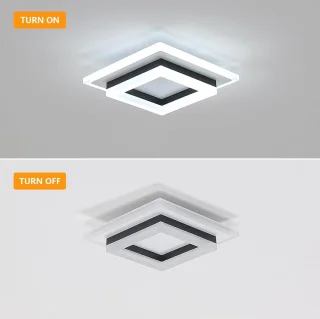 Moderne LED Plafondlamp 24W Zwart Vierkant voor Badkamer en Woonruimte