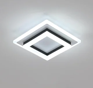 Moderne LED Plafondlamp 24W Zwart Vierkant voor Badkamer en Woonruimte