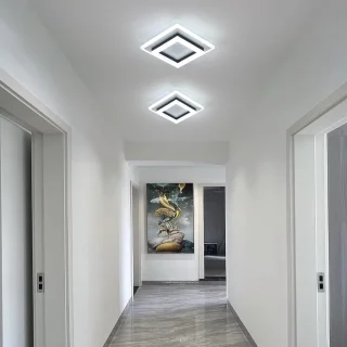 Moderne LED Plafondlamp 24W Zwart Vierkant voor Badkamer en Woonruimte