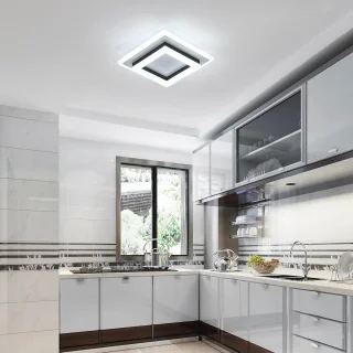 Moderne LED Plafondlamp 24W Zwart Vierkant voor Badkamer en Woonruimte