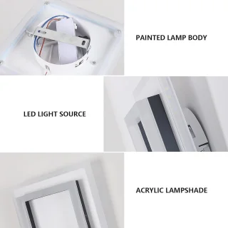 Moderne LED Plafondlamp 24W Zwart Vierkant voor Badkamer en Woonruimte