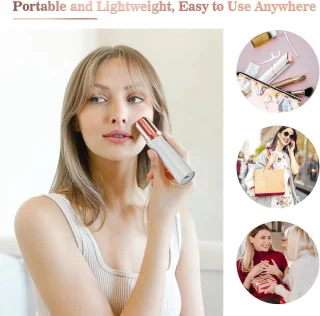 Gezichtsscheerapparaat voor vrouwen, USB-oplaadbaar, gezichtsepilator voor vrouwen, zacht en pijnloos, elektrisch scheerapparaat, vlekkeloze gezichtsontharing voor wangen, kin en armen (elegant, wit)