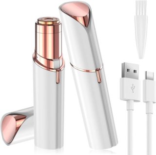 Gezichtsscheerapparaat voor vrouwen, USB-oplaadbaar, gezichtsepilator voor vrouwen, zacht en pijnloos, elektrisch scheerapparaat, vlekkeloze gezichtsontharing voor wangen, kin en armen (elegant, wit) review