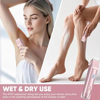 Dames Scheerapparaat - Dubbel Elektrisch Scheerapparaat voor Intieme Verzorging, Hypoallergeen en Waterdicht, Voor Gezicht, Lichaam en Bikinizone