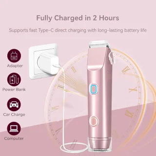 Dames Scheerapparaat - Dubbel Elektrisch Scheerapparaat voor Intieme Verzorging, Hypoallergeen en Waterdicht, Voor Gezicht, Lichaam en Bikinizone