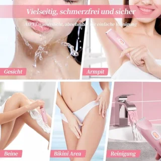 Elektrisch 2-in-1 Scheerapparaat voor Vrouwen - Dubbele Kop voor Gezicht, Lippen, Onderarmen, Benen, Oksels en Bikini - USB-oplaadbaar, Waterproof en Geschikt voor Nat en Droog Gebruik