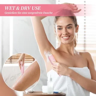 Elektrisch 2-in-1 Scheerapparaat voor Vrouwen - Dubbele Kop voor Gezicht, Lippen, Onderarmen, Benen, Oksels en Bikini - USB-oplaadbaar, Waterproof en Geschikt voor Nat en Droog Gebruik