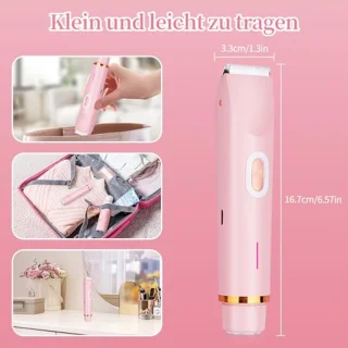 Elektrisch 2-in-1 Scheerapparaat voor Vrouwen - Dubbele Kop voor Gezicht, Lippen, Onderarmen, Benen, Oksels en Bikini - USB-oplaadbaar, Waterproof en Geschikt voor Nat en Droog Gebruik