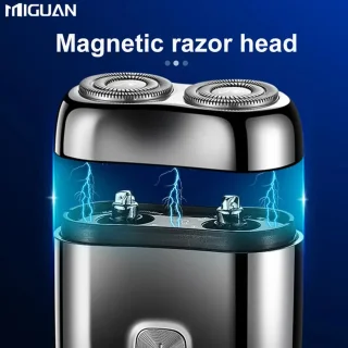 Digitale Miguan 2-Blade Scheerapparaat - Usb Oplaadbare 2-Kop Body Shaver + Baard/Precisietrimmer - Digitale Batterij Indicator - Perfecte Lichaamshaar Verzorging voor Dames en Heren - Kleur: Grijs