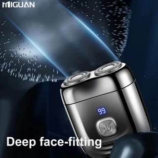 Digitale Miguan 2-Blade Scheerapparaat - Usb Oplaadbare 2-Kop Body Shaver + Baard/Precisietrimmer - Digitale Batterij Indicator - Perfecte Lichaamshaar Verzorging voor Dames en Heren - Kleur: Grijs