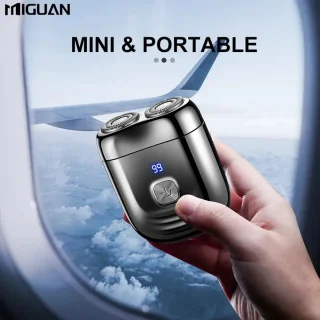 Digitale Miguan 2-Blade Scheerapparaat - Usb Oplaadbare 2-Kop Body Shaver + Baard/Precisietrimmer - Digitale Batterij Indicator - Perfecte Lichaamshaar Verzorging voor Dames en Heren - Kleur: Grijs
