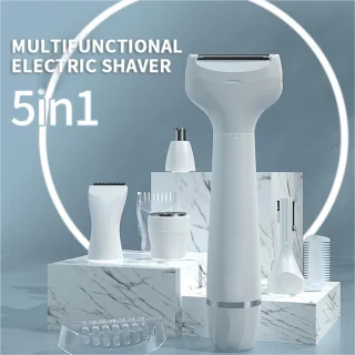 Women Body Shaver Set - 5 in 1 Electric Razor for Wet and Dry Shaving - IPX5 Waterproof