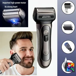 Krachtige 2in1 Scheerapparaat - Oplaadbare Shaver met Full Body Shaver + Baard/Precisietrimmer - Voor de perfecte Lichaamshaar verzorging voor Dames en Heren - Kleur: Zwart