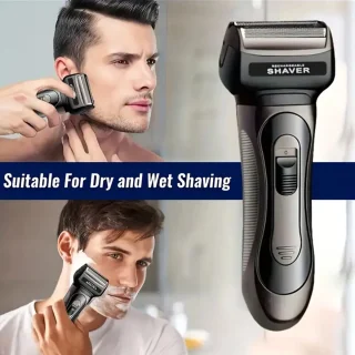 Krachtige 2in1 Scheerapparaat - Oplaadbare Shaver met Full Body Shaver + Baard/Precisietrimmer - Voor de perfecte Lichaamshaar verzorging voor Dames en Heren - Kleur: Zwart