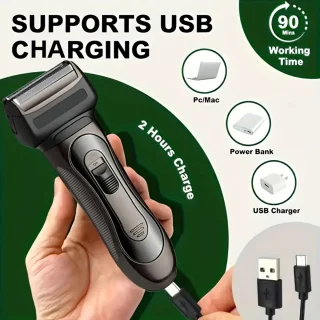 Krachtige 2in1 Scheerapparaat - Oplaadbare Shaver met Full Body Shaver + Baard/Precisietrimmer - Voor de perfecte Lichaamshaar verzorging voor Dames en Heren - Kleur: Zwart