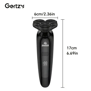3koppen Gertzy Scheerapparaat - Usb Oplaadbare 4d Body Shaver + Baardtrimmer - Voor een complete en perfecte Lichaamshaar verzorging - Unisex - Kleur: Zwart