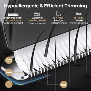 Draadloze Elektrische Body Shaver voor Mannen - Waterdichte Schaamhaar Trimmer met Vervangbare Kammen