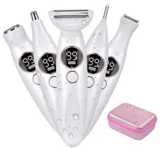 5-in-1 Elektrisch Scheerapparaat voor Dames - Pijnloze Trimmer voor Lichaam, Gezicht en Bikini