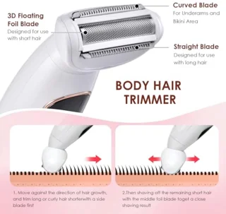 5-in-1 Elektrisch Scheerapparaat voor Dames - Pijnloze Trimmer voor Lichaam, Gezicht en Bikini