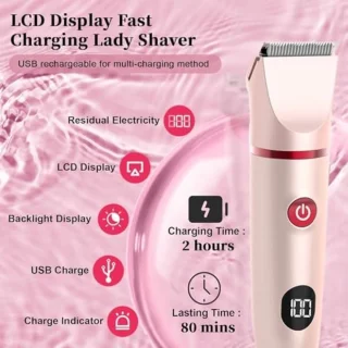 3-in-1 Elektrisch Scheerapparaat voor Dames - Multifunctionele Body Trimmer met IPX7 Waterdicht Ontwerp - Roze Vrouwelijke Scheerapparaat voor Gezicht, Lichaam en Bikini Gebieden