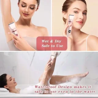 3-in-1 Elektrisch Scheerapparaat voor Dames - Multifunctionele Body Trimmer met IPX7 Waterdicht Ontwerp - Roze Vrouwelijke Scheerapparaat voor Gezicht, Lichaam en Bikini Gebieden