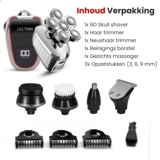 Scheerapparaat mannen - 6D - Neustrimmer - Tondeuse - Baardtrimmer - Bodygroomer - Trimmer - Draadloos - Waterproof