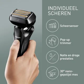 Nat & Droog Elektrisch Scheerapparaat met 6 Messen en Responsieve Baardsensor voor Mannen