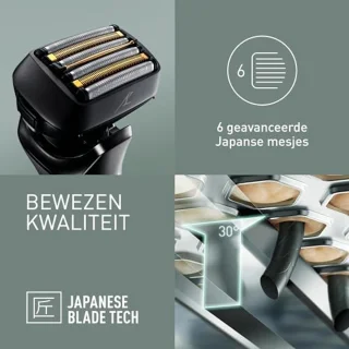 Nat & Droog Elektrisch Scheerapparaat met 6 Messen en Responsieve Baardsensor voor Mannen