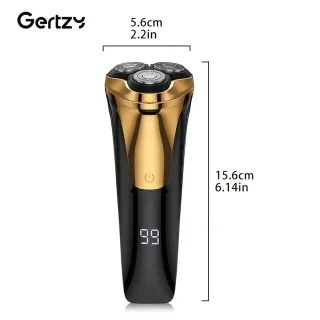 2in1 Gertzy Scheerapparaat - Digitale 3koppen Body Shaver + Precisie/Baardtrimmer - Usb-Oplaadbare 2in1 Shaver - Perfecte Reiseditie + Reisslot - Ultieme Lichaamshaar Verzorging - Zwart, Goud