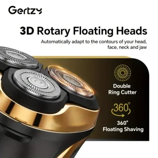 2in1 Gertzy Scheerapparaat - Digitale 3koppen Body Shaver + Precisie/Baardtrimmer - Usb-Oplaadbare 2in1 Shaver - Perfecte Reiseditie + Reisslot - Ultieme Lichaamshaar Verzorging - Zwart, Goud