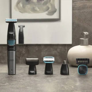 Multifunctioneel 5-in-1 scheerapparaat voor lichaam en gezicht met waterdichte functie en langdurige autonomie