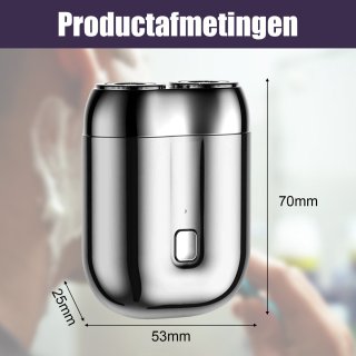Wat vinden we goed aan de QTTVBTNA - Mini scheerapparaat - 2-Kop magnetisch Scheerapparaat - USB Oplaadbare - Lichtgewicht en Comfortabel - Draagbaar scheerapparaat voor mannen - 7 x 5.3 x 2.5cm - Zilver - 1 stuk