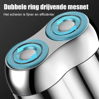 QTTVBTNA - Mini scheerapparaat - 2-Kop magnetisch Scheerapparaat - USB Oplaadbare - Lichtgewicht en Comfortabel - Draagbaar scheerapparaat voor mannen - 7 x 5.3 x 2.5cm - Zilver - 1 stuk