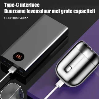QTTVBTNA - Mini scheerapparaat - 2-Kop magnetisch Scheerapparaat - USB Oplaadbare - Lichtgewicht en Comfortabel - Draagbaar scheerapparaat voor mannen - 7 x 5.3 x 2.5cm - Zilver - 1 stuk
